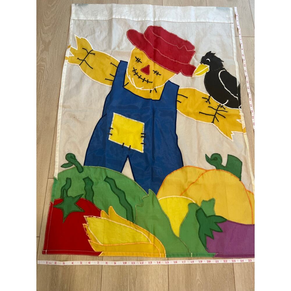 Vintage Outdoor Porch Flag Scarecrow Fall Autumn Halloween JL
